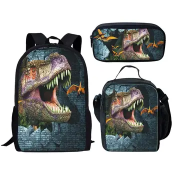 

Cool Dinosaur 3D Print Student Backpacks Orthopedic Schoolbag for Boy Girls Book Bag 16 Inch Kids Backpack Children School Bags