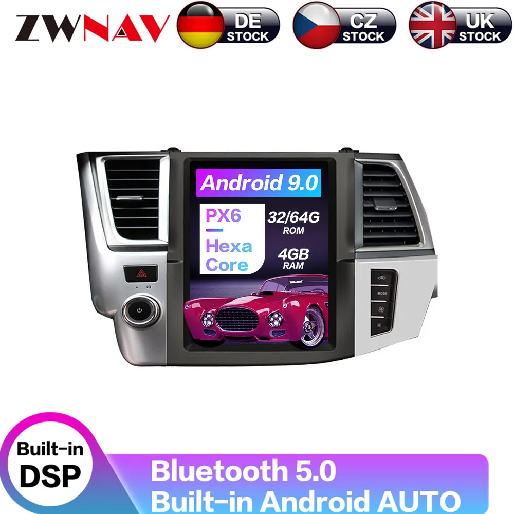 

Carplay DSP Android 9.0 PX6 Vertical Tesla Radio Screen Car Multimedia Player Stereo GPS Navigation For Toyota Highlander 2014-2