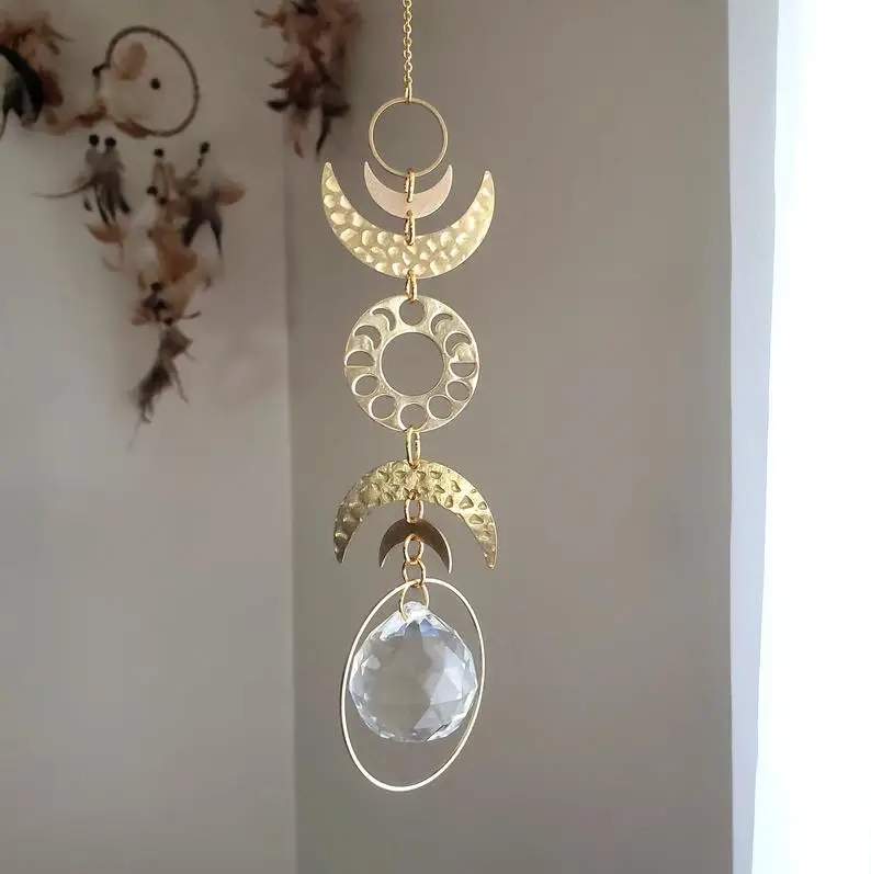 Buy wholesale CHARLIE Suncatcher, Crystal and Brass Suncatcher,  Minimalist and Bohemian Decoration, Celestial and Magical Table Mobile