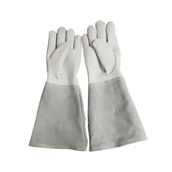 

1 Pair Beekeeping Goatskin Protective Gloves With Vented Sleeves Outdoor Working Gloves Bee Tool For Beginner Beekeeper