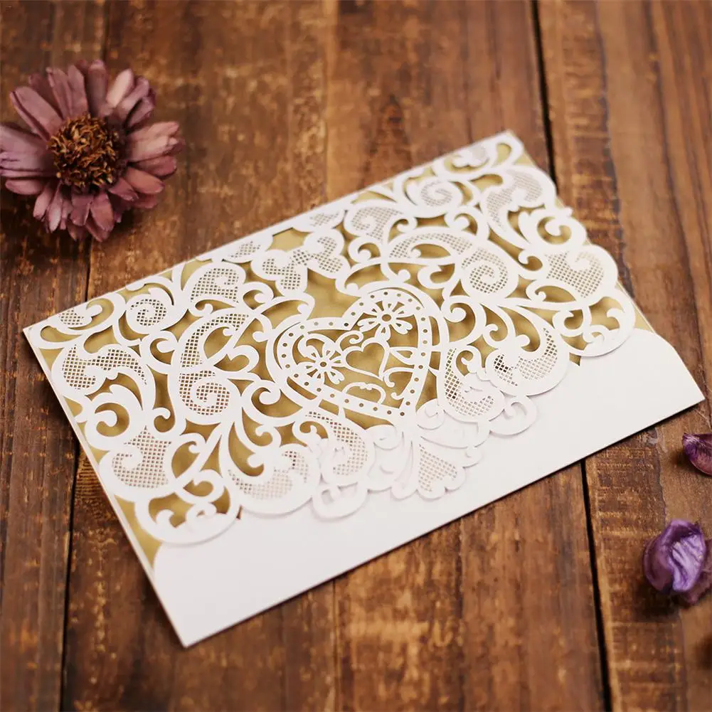  10pcs Wedding Cards Laser Cut European Invitation Card Business Birthday Wedding Invitations Valent - 4.00043E+12