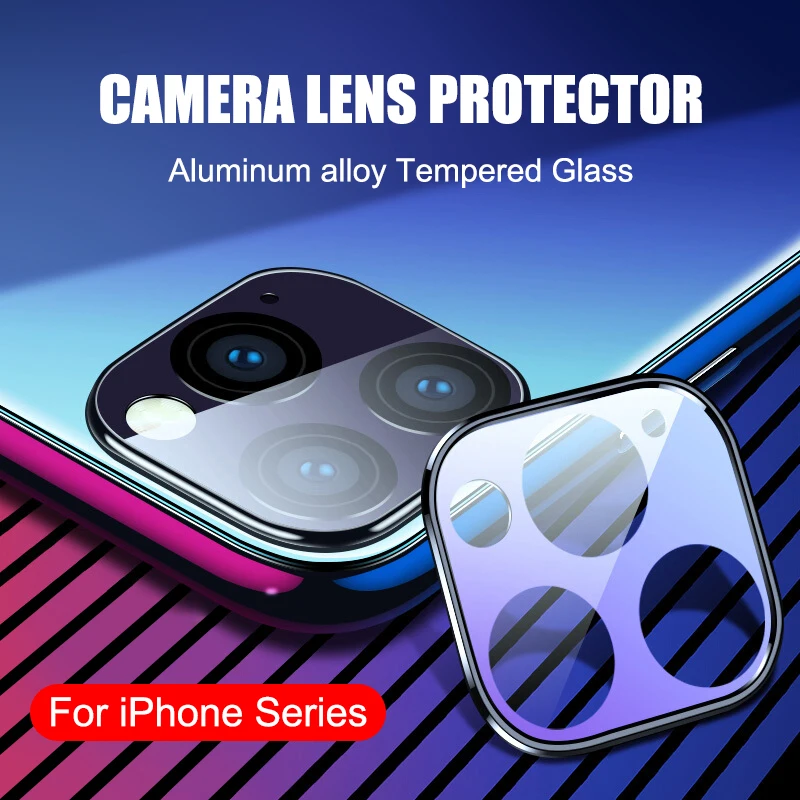 Full Cover Protective Metal Ring + Tempered Glass For iPhone 11 Pro 11pro max Back Camera Lens Protector Case iphone Film | Мобильные