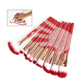 

10pcs Thermal Discoloration Makeup Brush Great For Professional Use Plastic Handle Aluminum Tube Fiber Hair Makeup Brushes