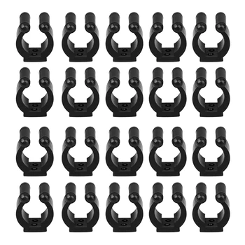 

20 Pack Wall Mounted Fishing Rod Storage Clips Clamps Holder Billiard Cue Organizer, Fishing Pole Holder Storage Rack