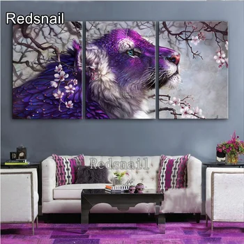 

3 DIY diamond painting animals tiger cross embroidered diamond Mosaic sales diamond painter living decoration TT2084