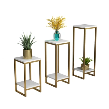 

Iron Art Flower Rack Golden Simplicity A Living Room Indoor Bonsai Decorate Frame Multi-storey Shelf Soft