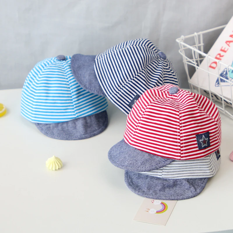 boots baby accessories	 Summer Cotton Baby Hat Cute Casual Striped Baby Boy Cap Soft Eaves Kids Girls Sun Protect Hats Caps baby accessories basket