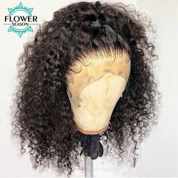 Short Curly Human Hair Wigs Glueless 13x6 Lace Front Wig Brazilian Hair Curly Bob Lace Front Human Hair Wig 150Density For Women