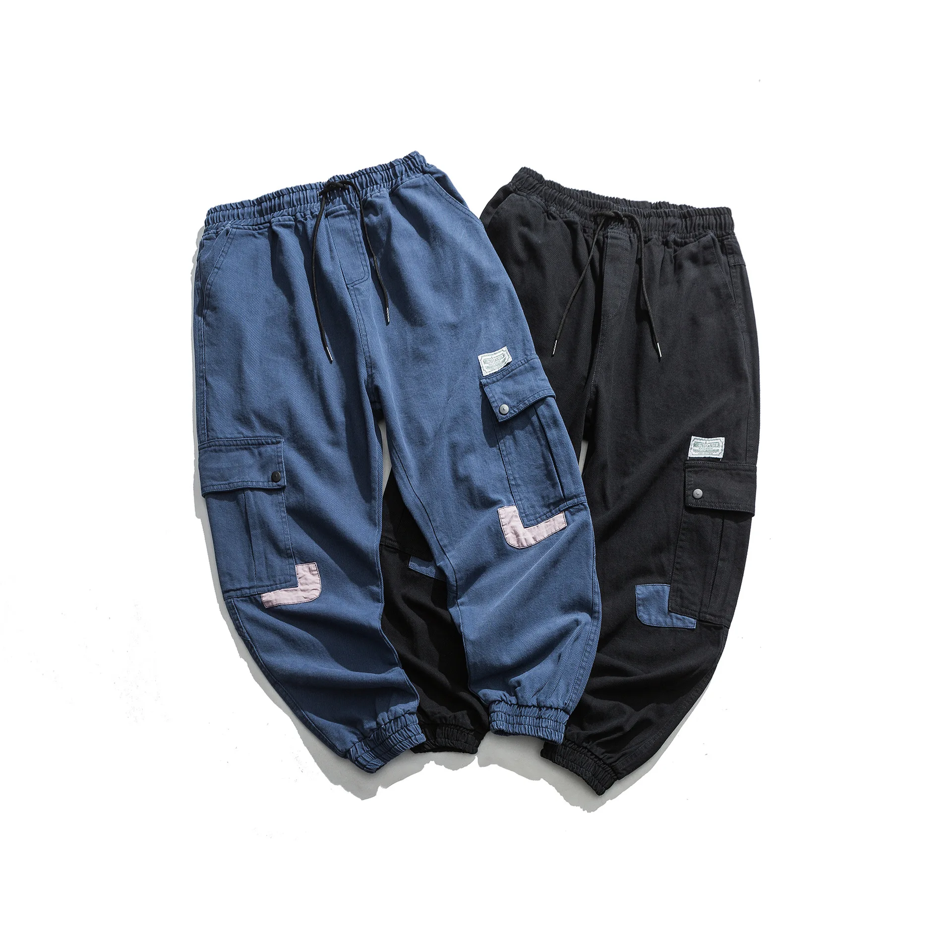 

City Where the Product Origional Winter Look Contrast Color Block Workwear Ankle Banded Pants Sub-Men's Autumn And Winter Casual