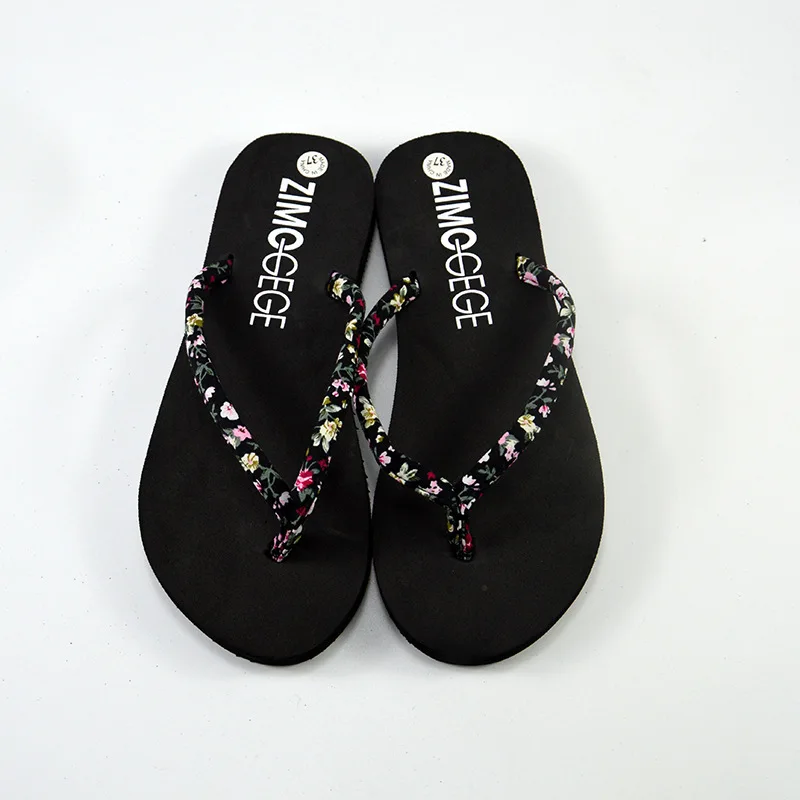 

Summer New Style Anti-slip Flip-flops Women's Fashion Floral Platform Handmade Naked Version Sandals Slipper