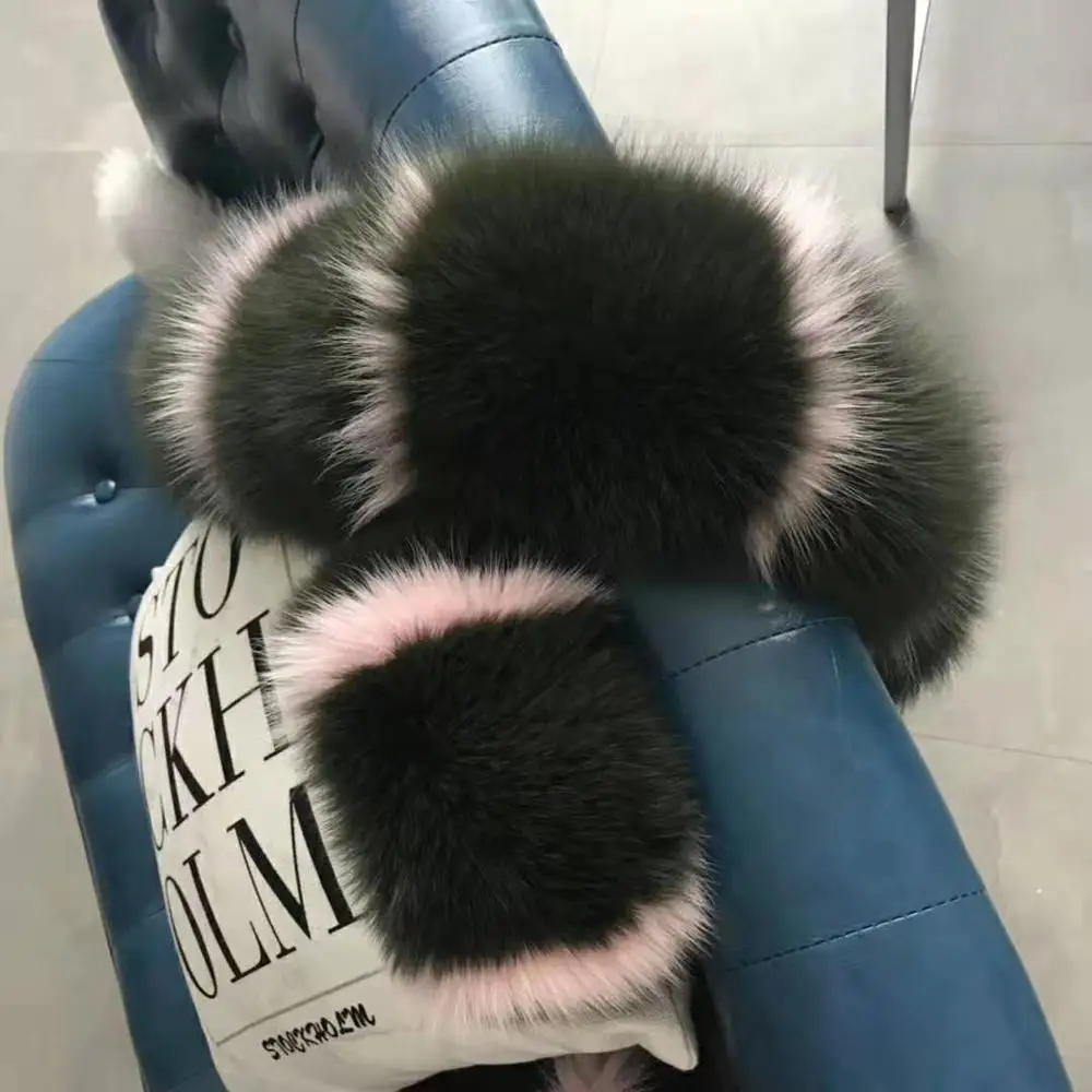 10 MS.Minshu Fox Fur Collar Parka Coat Collar Genuine Fox Fur Big Collar Fluffy Fox Fur Hood Collar - Цвет: 10