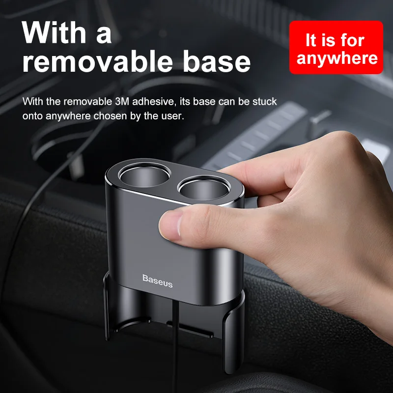 Baseus автомобильный разветвитель прикуривателя 12 V-24 V устройство для автомобиля с двумя портами USB Зарядное устройство гнездо 100W фары для автомобиля Автомобильный делитель Мощность адаптер для автомобиля usb-хаб