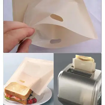 

2 Pcs Grilled Cheese Sandwich Toaster Bags Made Easy Reusable Nonstick Roasted Toast Bread Bags