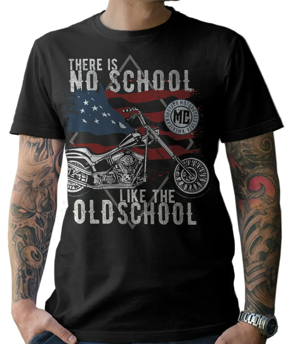 Футболка Biker No School Like The Oldschool Chopper мотоциклетная Мужская Mc 2019 Новая летняя модная