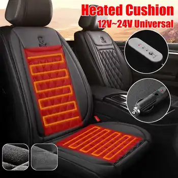 

1pc 12V 24V Fast Heated & Adjustable Car Electric Heated Seat Car Styling Winter Pad Cushions Auto Covers with controller