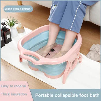 

Portable Foot Basin Collapsible Foot Washing Basin Foot Spa Bucket Pedicure Bath Soaking Tub Travel Foldable Wash Basin