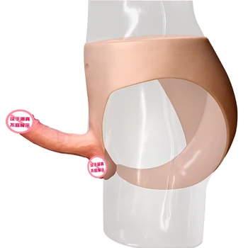 Super Long Female Wear Penis Pants Masturbation Device Strapon Realistic Dildo With Scrotal Lesbian Sex Toys For woman And Man