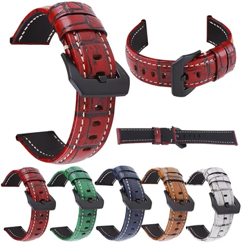

Leather Sport Watch Band Universal Bracelet Strap Universal 20 22 24mm Wriststrap For Garmin Vivoactive 3 music Venu Active Belt
