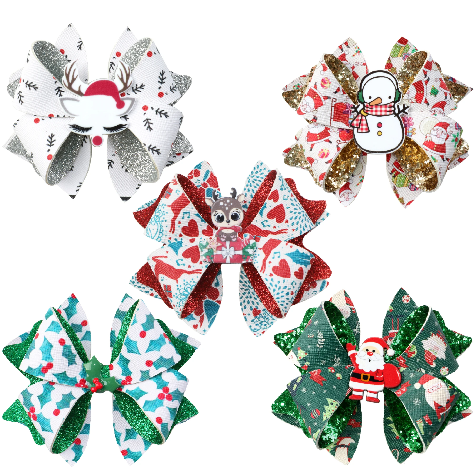 Faux Leather Hair Bows Diy Making Kit With Pre Cut Printed Pieces