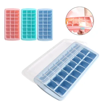 

24 Grids Silicone Ice Cube Tray Molds Square Shape Ice Cube Maker Fruit Popsicle Ice Cream Mold for Wine Bar Drinking Dropship