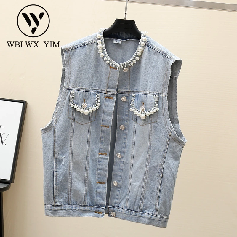 sleeveless loose denim coat