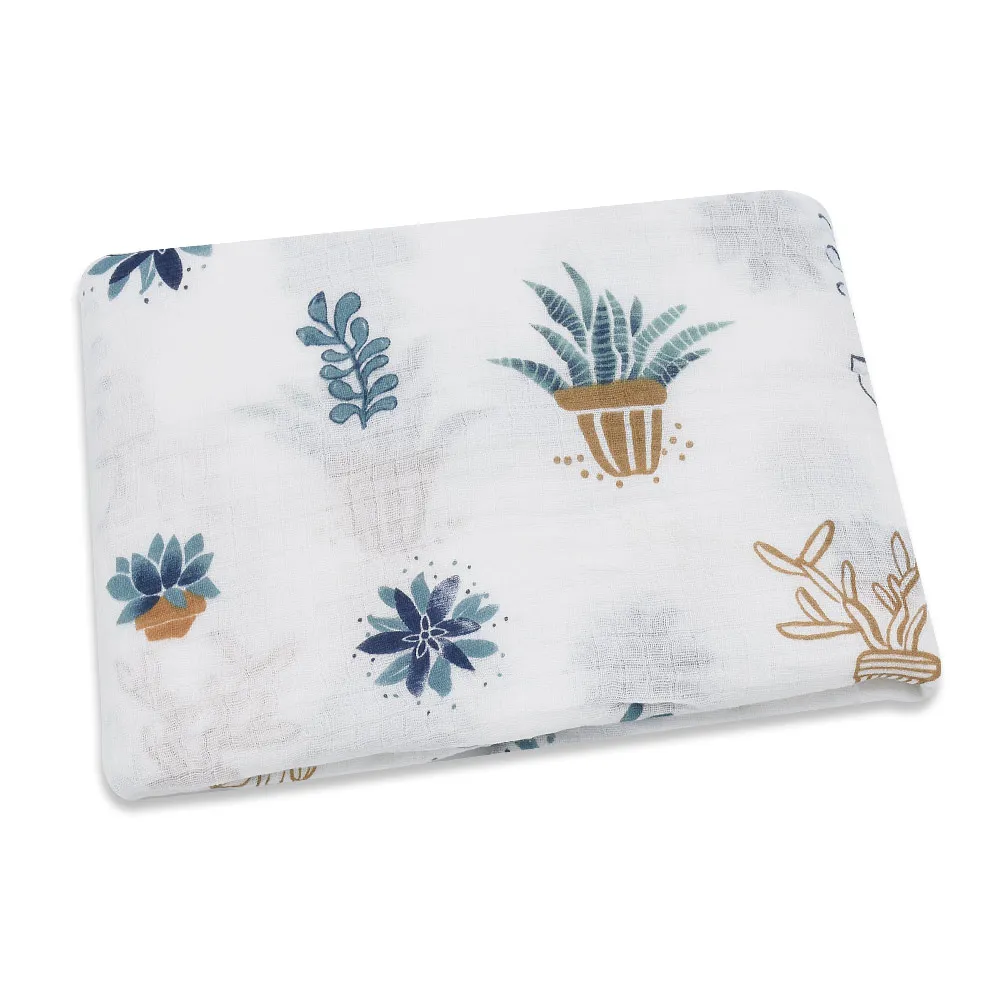 120X120CM Muslin Blanket 100%Cotton Baby Swaddle Soft Newborn Blanket Bath Towel Gauze Infant Kids Wrap Sleepsack Stroller Cover 5