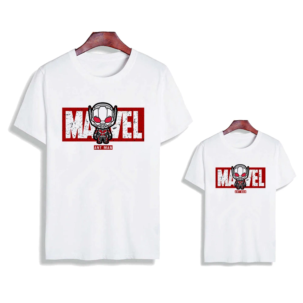 Los Vengadores Ant-Hombre estampado T camisa familia trajes camiseta Harajuku Tops camiseta Linda camiseta de niños niña niño camisetas