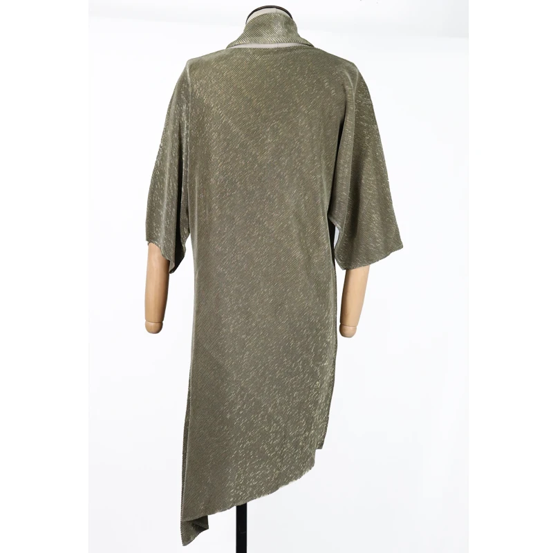 Miyake складывается осеннее новое Золотое платье с рукавами летучая мышь, шарф для ухода за шерстью, многофункциональное женское платье с неровными бретельками, Хобо