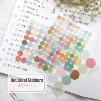 

MyPretties Morandi Round Label Stickers Basic Color Dots Planner Stickers Schedule Mark Agenda Stationery Stickers