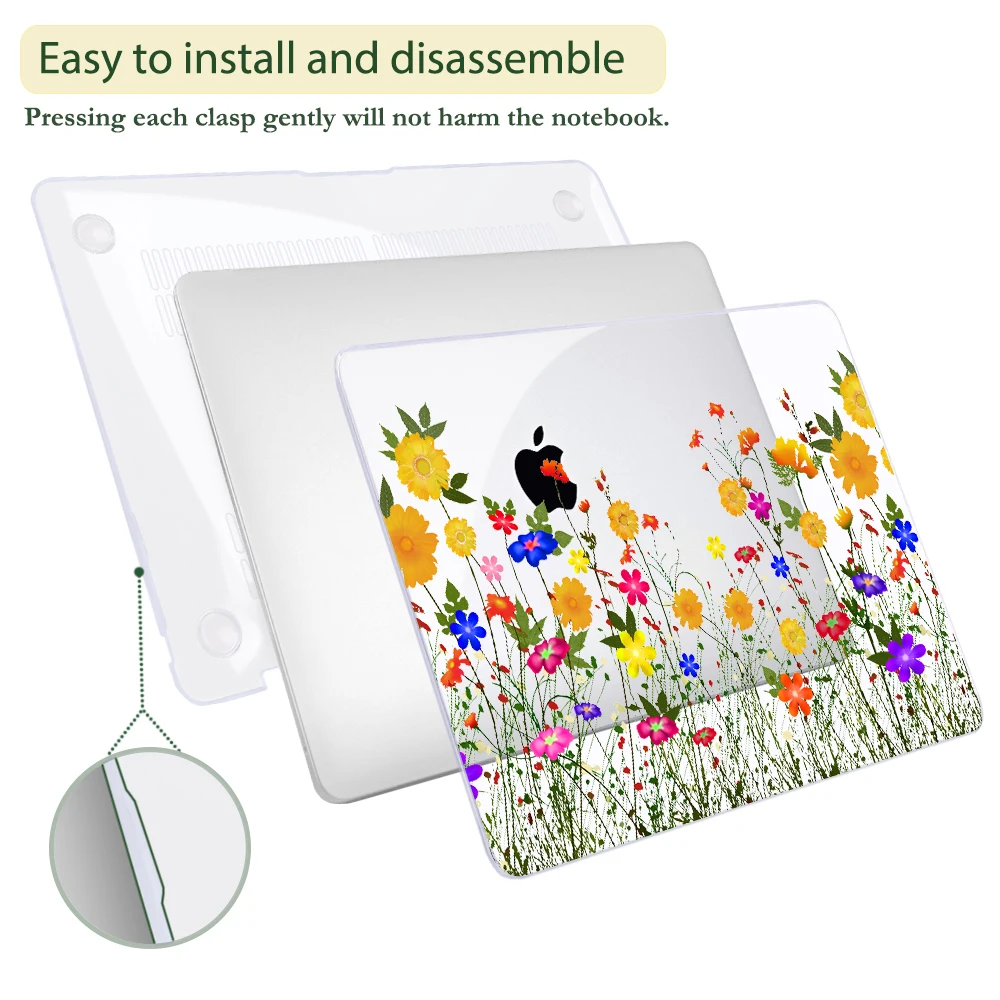 Flower Matte Impresso Estojo rígido de plástico
