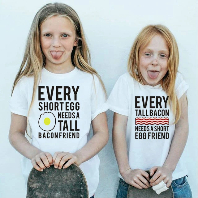 Every Tall Bacon and Short Egg Need Each Other kids shirt ...