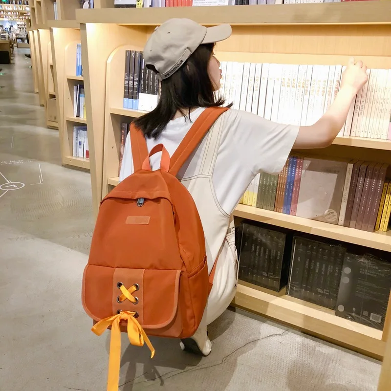 

INS School Bag Women's Campus Korean-style Early High School College Student Backpack Hong Kong Style MORI Series Vintage Sense