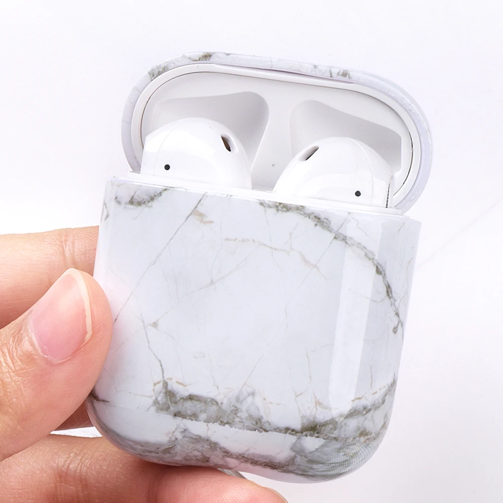 Мягкий силиконовый чехол для Apple Airpods, беспроводной Bluetooth чехол для наушников Airpods 2 1, чехол из ТПУ с мраморным узором для Air pods Box