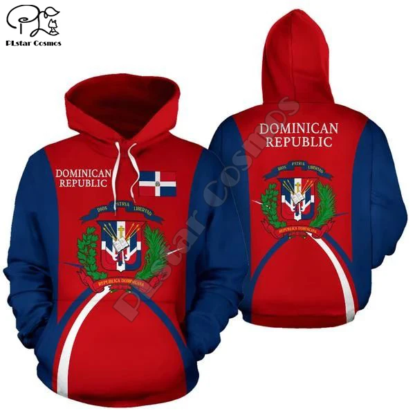 

Men Women dominican republic print 3D Hoodies Funny country flag Sweatshirt Fashion Hooded Long Sleeve zipper unisex Pullover