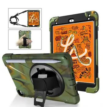 

Case For iPad Pro 11 inch 2018 Model A1980 Heavy Duty Rugged Shockproof Cover 360 Rotate Kickstand/Hand+Neck Strap+Pencil Holder