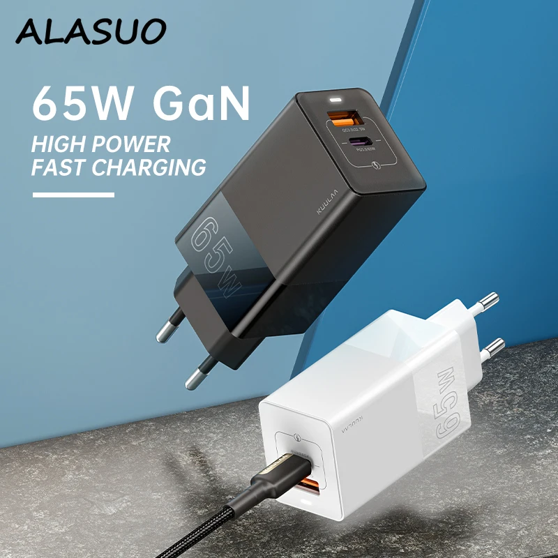 

65W Quick Charge 3.0 PD Fast Charging USB C Adapter Universal Type-C GaN Charger For iPhone Samsung Xiaomi Mobile Phone Laptop