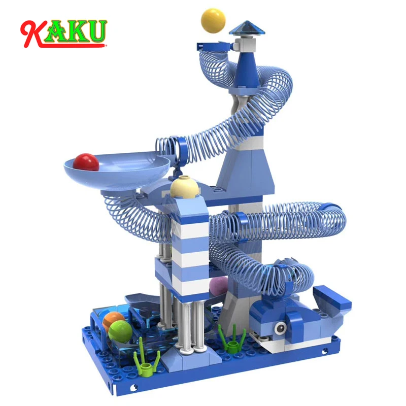 

116-162Pcs Marble Race Run Track Building Blocks Toys For Children Spring Funnel Slide Seaworld Rolling Funland Slide Toys Gifts