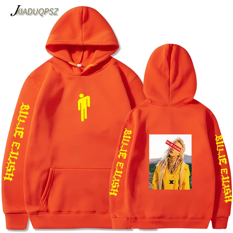 WM62 Orange Новое поступление года; толстовка Billie Eilish с принтом для мальчиков и девочек; свитер Harajuku; повседневные толстовки; Лидер продаж; толстовки Kpop; 3XL - Цвет: WM62 Orange