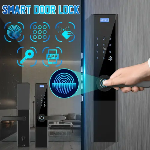 

Digital Biometric Fingerprint Lock Keyless Smart Door Lock APP+ Touch+ Password +Key+pad Card+ Fingerprint 6 Ways