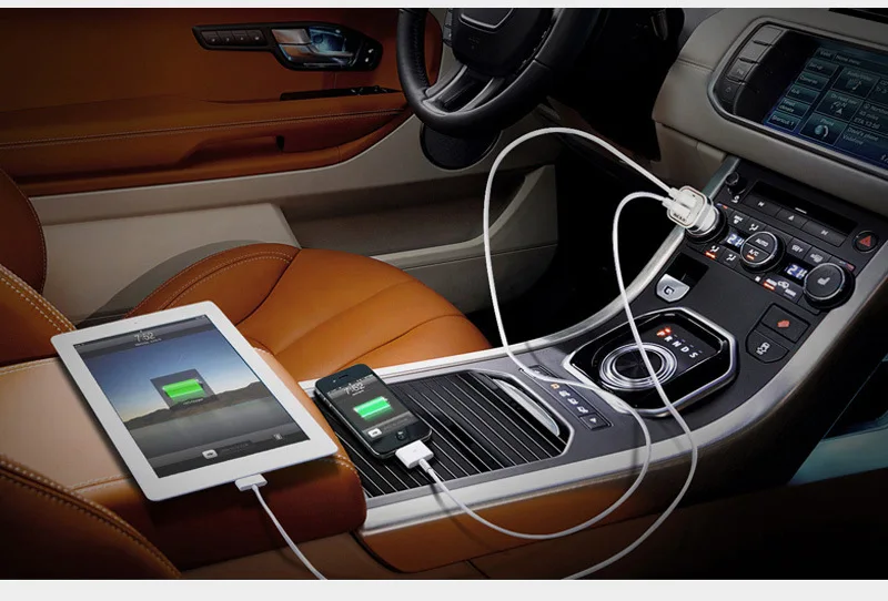 Elitooop 4 в 1 Автомобильное зарядное устройство с двойным USB термометром цифровой