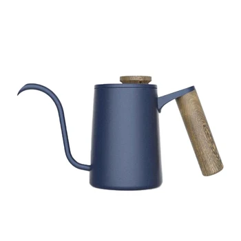 

600ml Stainless Steel Drip Coffee Kettle Wood Handle Coffee Pot Long Gooseneck Spout Kettle Pour Over Coffee Pot Coffee Brewer