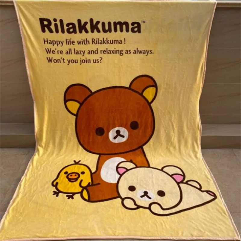Rilakkuma Coral Fleece Blanket Throw Home Decor 200*150CMWomen's