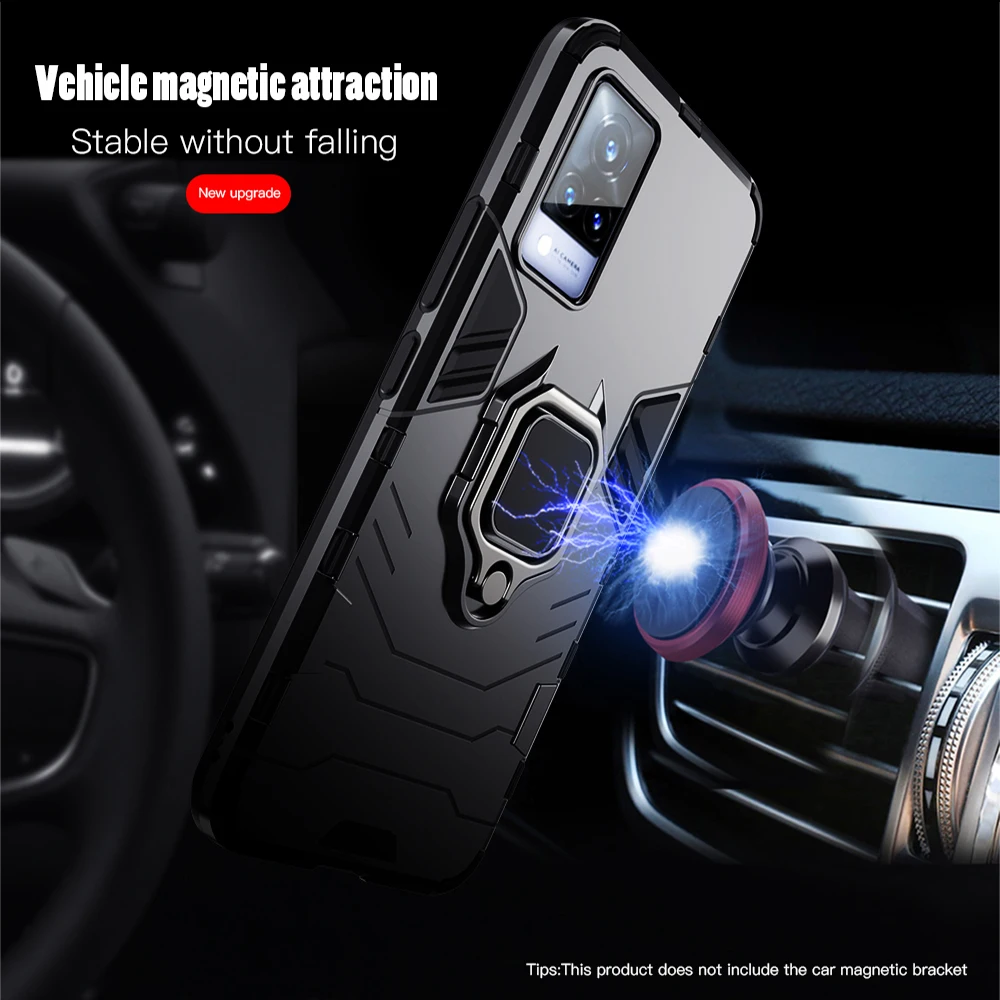 KEYSION Shockproof Phone Case with Ring Stand – Durable Protection and Versatile Viewing