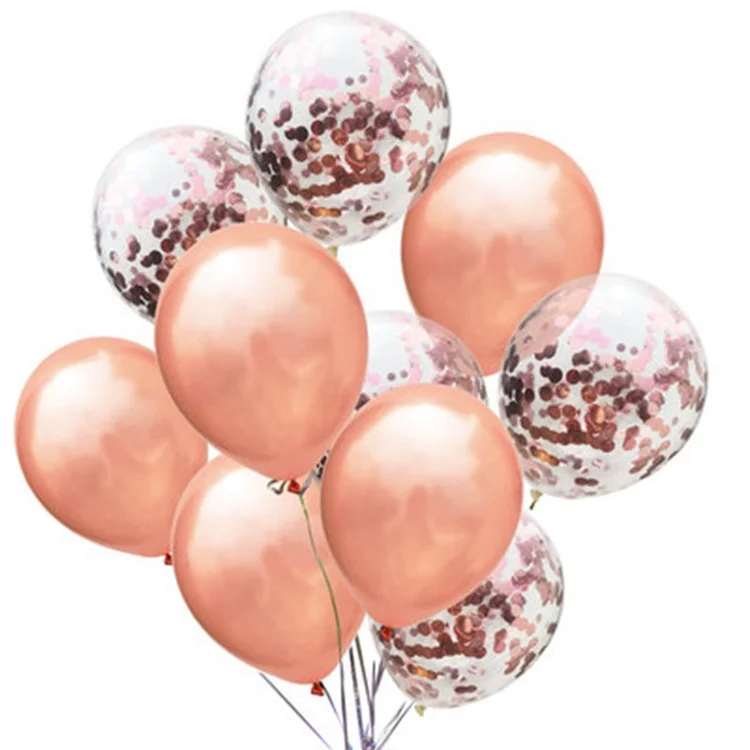 LAPHIL 10 шт Металлические латексные шары воздушные шары с конфетти Синий Розовый День Рождения украшения дети взрослые вечерние шары Babyshower - Цвет: 12