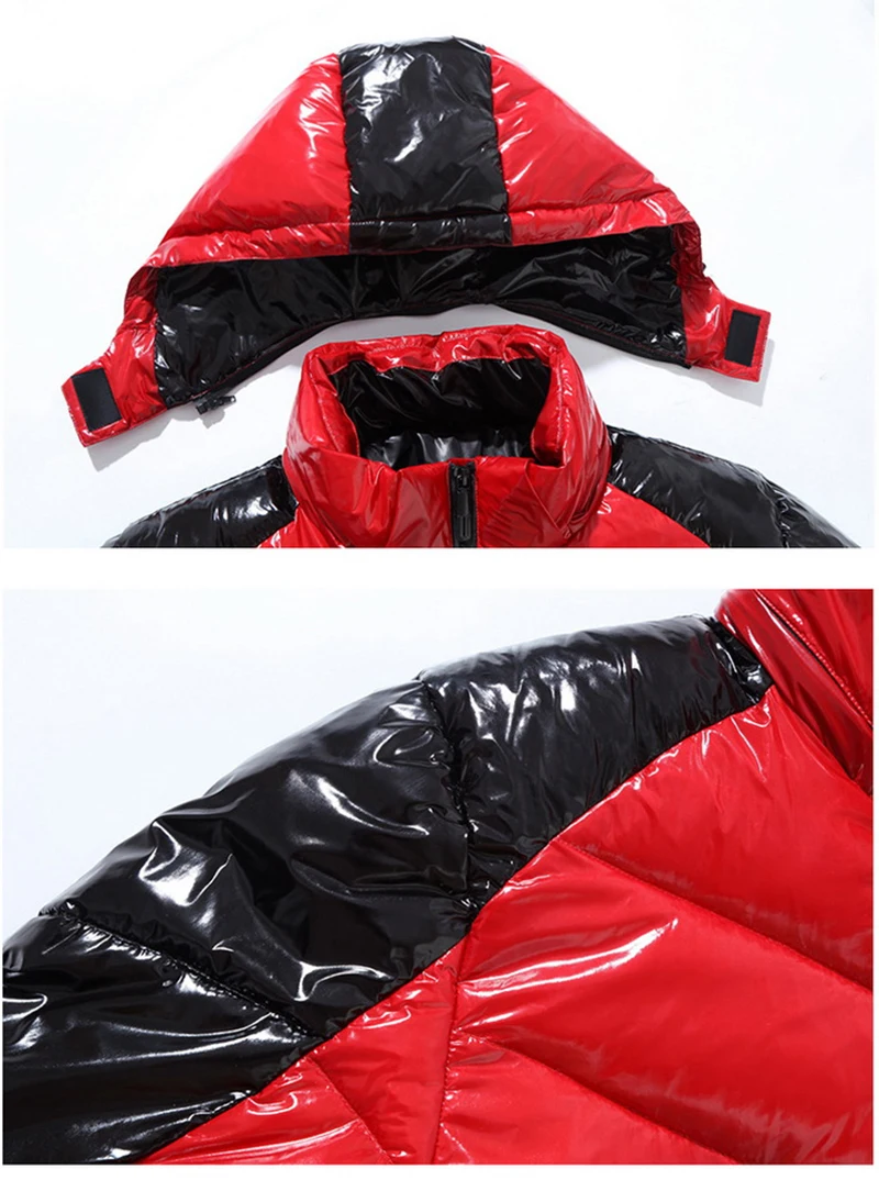 New Large Size Glossy Parkas Winter Jacket Women/Man Glossy Waterproof Thick Warm Cotton Padded Hooded Parka 7XL 8XL 9XL
