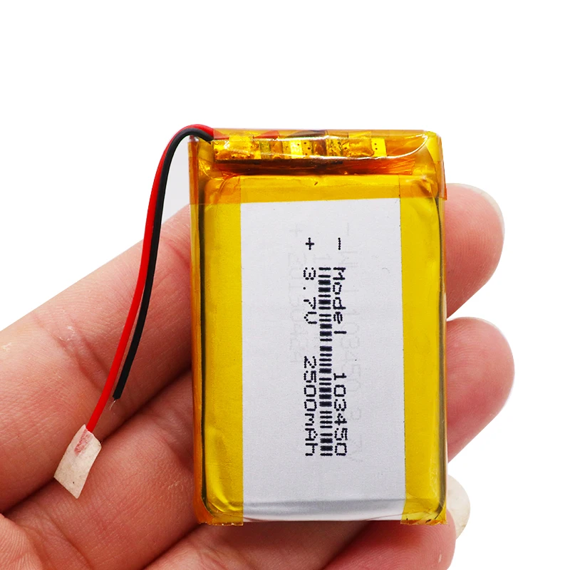 2 шт. 3 7 В 2500 мАч 103450 литий полимерная аккумуляторная батарея для GPS навигатора MP5