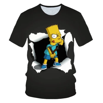 

Simpson animation 3D printed T-shirts men's women's children's with round collar and short sleeves in summer kid's funny