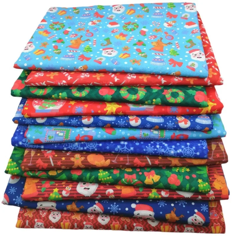 Рождественская серия, 2 размера, ткань с рисунком, ткань для самостоятельного шитья, рукоделие, аксессуары для дома