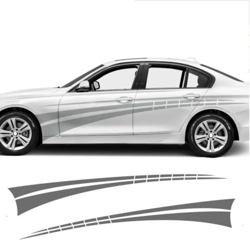 Для(1 пара/2 шт) 2 шт спортивные боковые полосы автомобиля Наклейка Автомобильная графика наклейки для всех автомобилей гоночные полосы