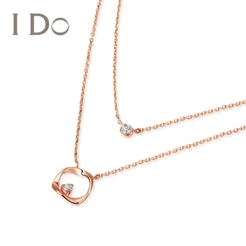 

I Do Fine Jewelry Multilayer Necklace For Women Jewelry diamond Pendant Necklace 18 K Gold Round Series